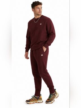 NWT XL MEN Champion Men's Burgundy Fleece Joggers